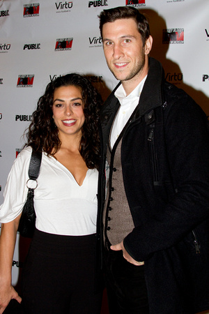 Jessica Monty and Pablo Schreiber pose at the Opening Night of "Bloody Bloody Andrew Jackson" on Broadway