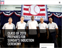 Front Page of Official MLB HOF website