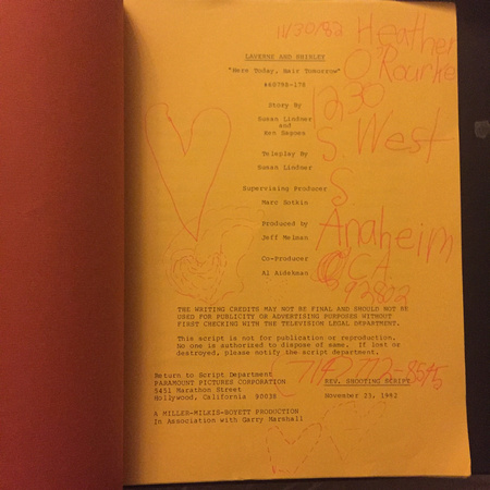 Heather O'Roarke (Poltergeist) owned Script- Drawings, Signed Twice,Address, Ph# (bought from family