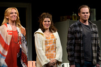 Toni Collette, Marisa Tomei and Michael C. Hall attend the "The Realistic Joneses" opening night curtain call