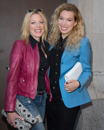 Actress Sherie Rene Scott and guest attend the Broadway opening night of "The Realistic Joneses" at The Lyceum Theater on April 6, 2014 in New York City
