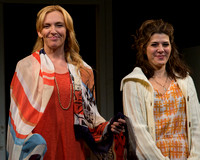 Toni Collette and Marisa Tomei  attend the "The Realistic Joneses" opening night curtain call