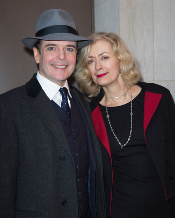 Jefferson Mays and guest attend the Broadway opening night of "The Realistic Joneses" at The Lyceum Theater on April 6, 2014 in New York City