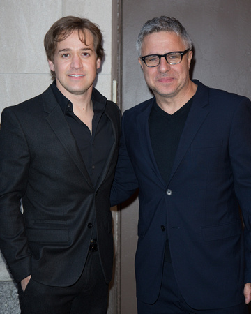 Actors T.R. Knight and Neil Pepe attend the "The Realistic Joneses" opening night at The Lyceum Theater on April 6, 2014