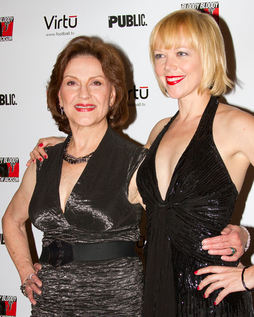 Kelly Bishop and Emily Bergl pose at the Opening Night of "Bloody Bloody Andrew Jackson" on Broadway